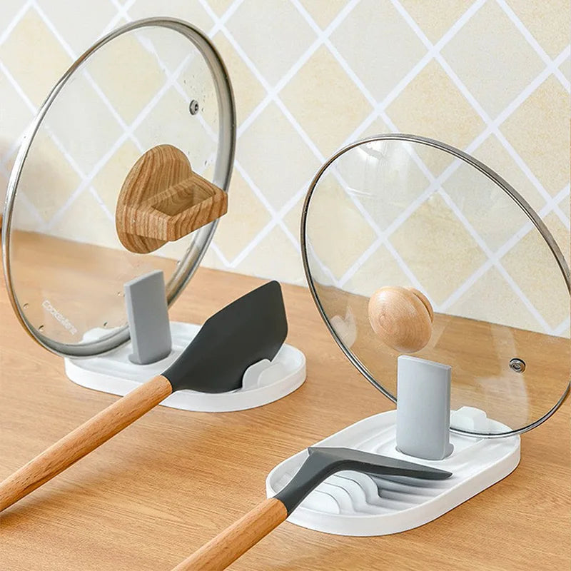 Polychrome Foldable Nordic Style Pot Lid Holder Storage Rack Practical Multifunctional Utensils