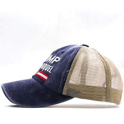 Trump 2024 The Sequel Dad Hats – Adjustable Unisex Cotton Baseball Caps, Classic Patriotic Design