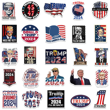 50pcs American Trump Stickers Funny Graffiti Decals Laptop Guitar Skateboard Luggage Waterproof Stickers